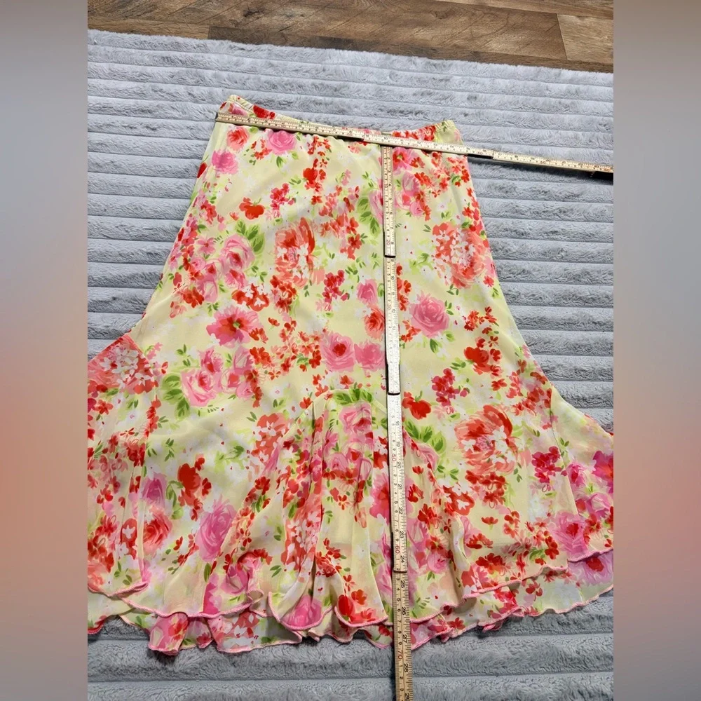🌸 JKLA California Floral Ruffle Skirt | Women’s Size M | - Picture 2 of 4